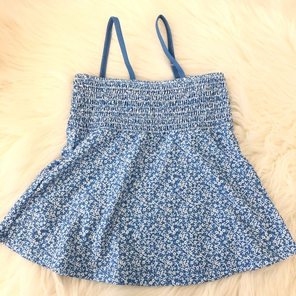 Floral Smocked Swimsuit Swim Flower Ruffle Tankini Blue White Ruffle Girls 6 NEW - Picture 4 of 6